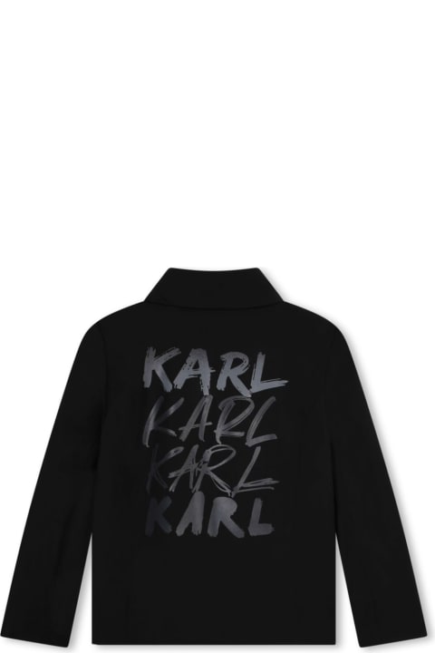 Karl Lagerfeld Kids Coats & Jackets for Boys Karl Lagerfeld Kids Karl Lagerfeld Giacca Nera In Misto Lana Bambino