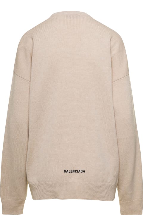 Balenciaga Clothing for Women Balenciaga Rib Trim Plain Sweater
