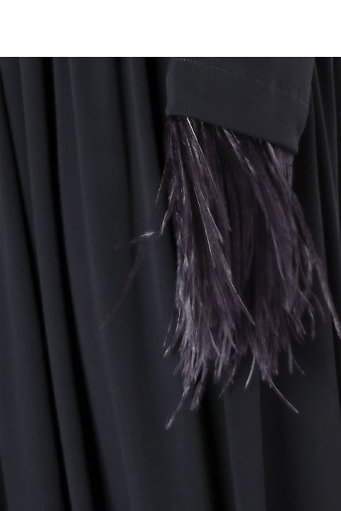 Fashion for Women Alberta Ferretti Pleated Dress With Feathers