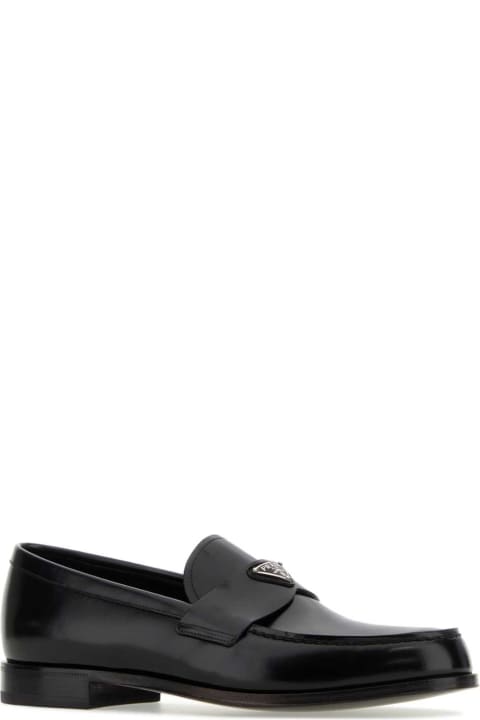 Prada Loafers & Boat Shoes for Men Prada Black Leather Loafers