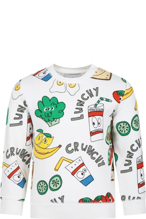 Homeware Stella McCartney Kids White Sweatshirt For Boy With Multicolor Print