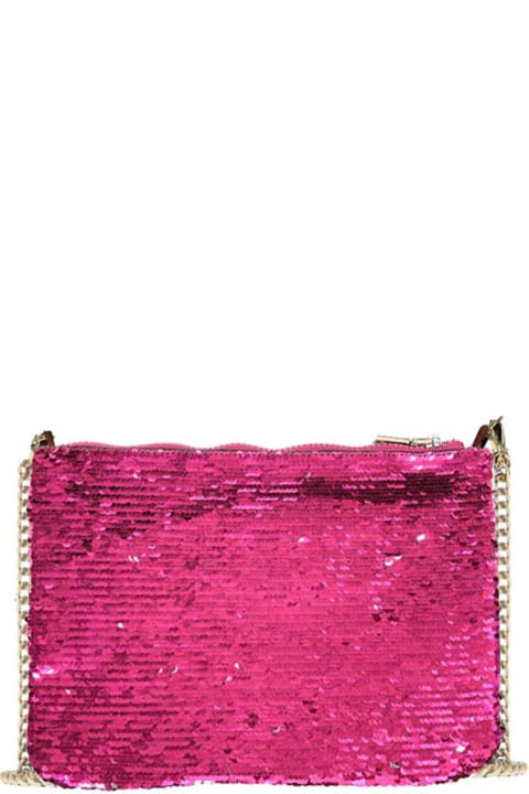 Homeware MC2 Saint Barth Parisienne Fuchsia Sequined Pochette With Shoulder Strap
