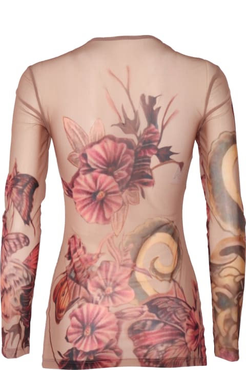 ウィメンズ Alberta Ferrettiのトップス Alberta Ferretti Floral Tattoo Print T-shirt