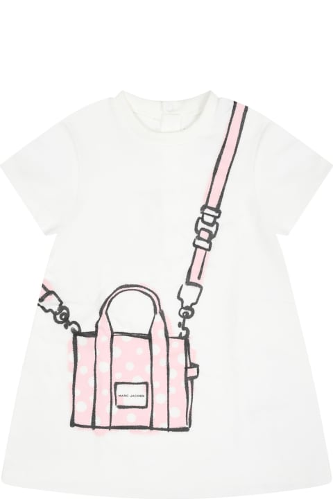 Homeware Marc Jacobs White Dress For Baby Girl With Iconic Bag