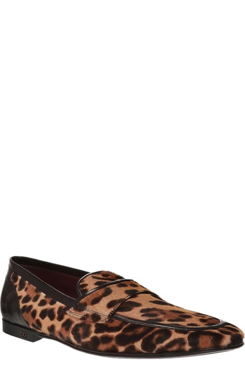 Loafers & Boat Shoes for Men Dolce & Gabbana Leopard Print Pony Hair Loafers