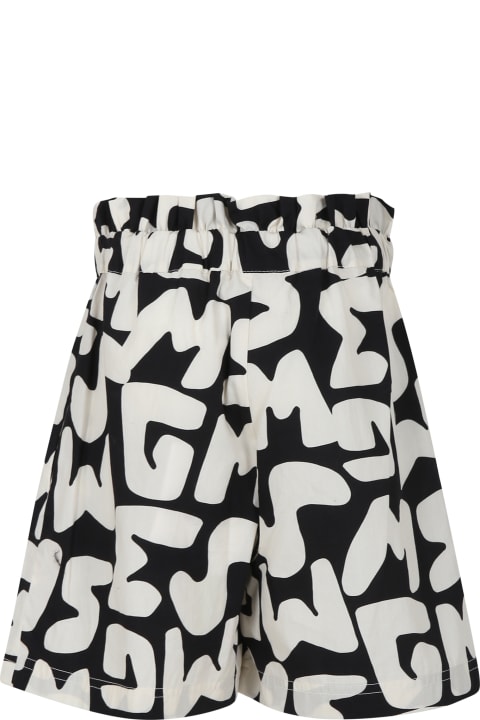 ガールズ ボトムス MSGM Black Shorts For Girl With Logo