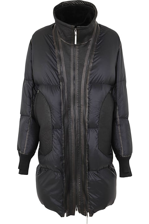 Down Jacket With Shearling Neck