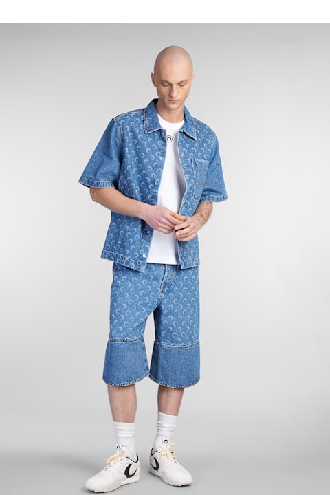Marine Serre for Men Marine Serre Shorts In Blue Denim