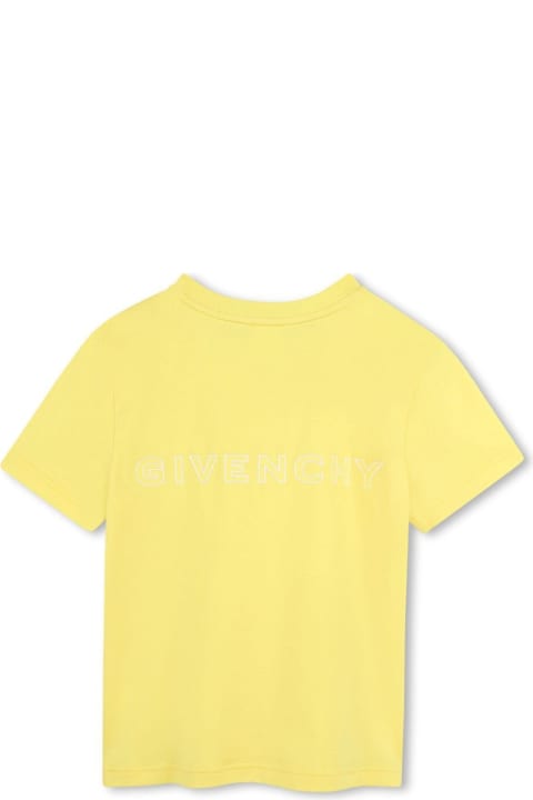 خصم على الأطفال Givenchy Yellow Crewneck T-shirt With Logo Detail On The Front And Logo Lettering On The Rear In Cotton Boy
