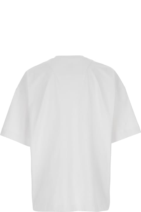 أدوات منزلية Juun.J White T-shirt With Tone-on-tone Logo Embroidered On The Front In Cotton Man