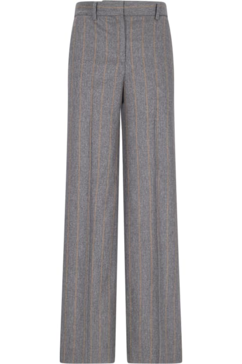 Incotex سراويل طويلة وقصيرة لـ السيدات Incotex Pinstriped Straight Pants