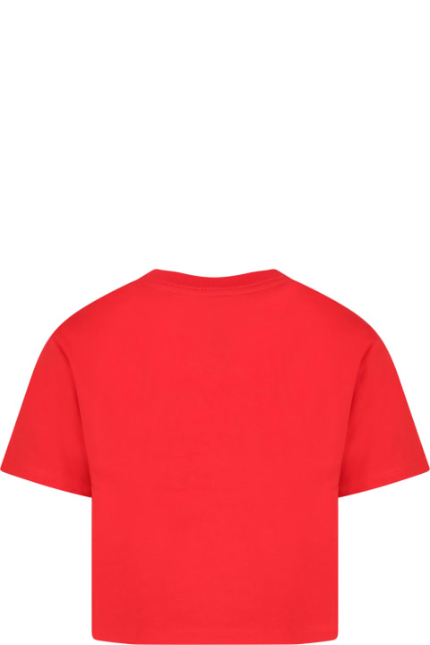 キッズ新着アイテム Levi's Red T-shirt For Girl With White Logo Print