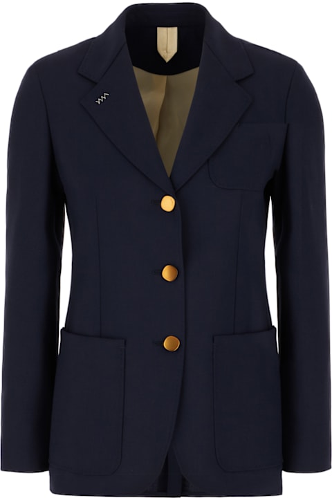 Max Mara for Women Max Mara Blue Wool Blend Jacket