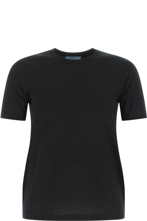 Prada Topwear for Women Prada Black Cotton T-shirt Set