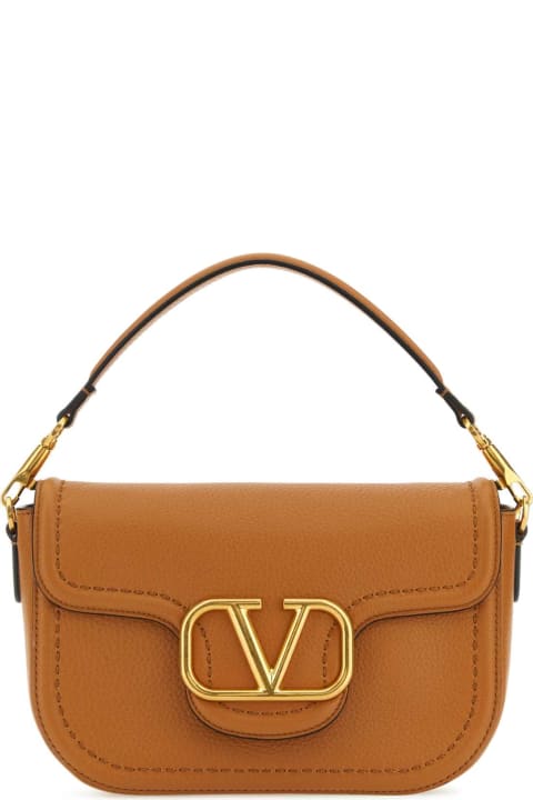 Valentino Garavani for Women Valentino Garavani Camel Leather Alltime Shoulder Bag