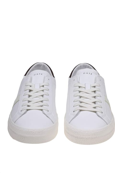 D.A.T.E. Sneakers for Men D.A.T.E. Hill Low Vintage Sneakers In White/brown Leather