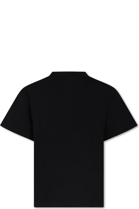 Stella McCartney Kids Topwear for Boys Stella McCartney Kids Black T-shirt For Kids With Logo