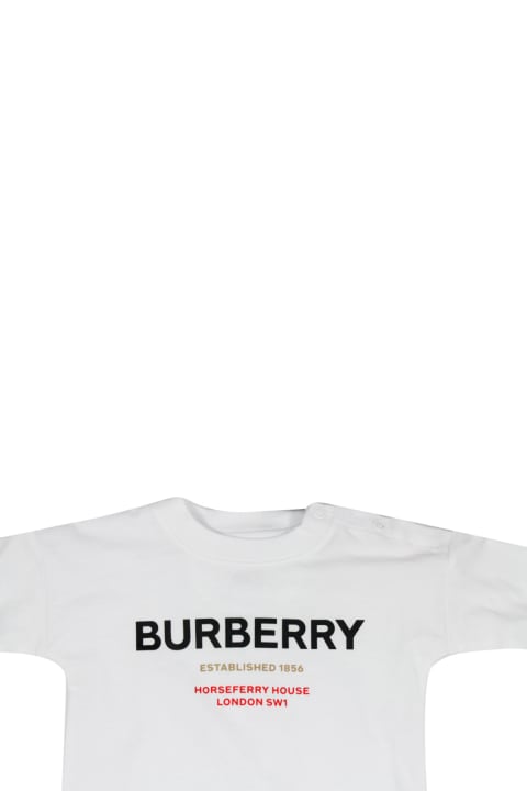 Burberry for Baby Girls Burberry Cotton Onesie With Button Closure And Logo Lettering