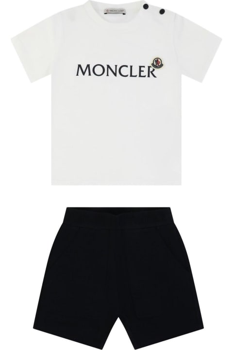 Moncler Bodysuits & Sets for Kids Moncler Logo-printed Two-piece Jersey Short Set