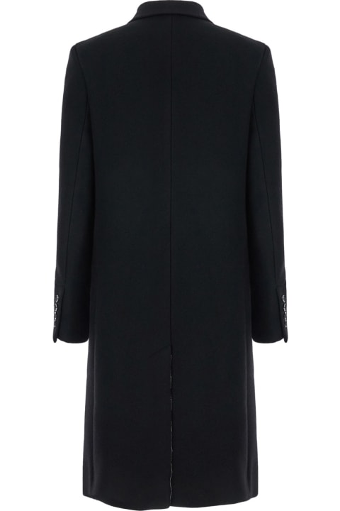 Homeware Ami Alexandre Mattiussi Black Double-breasted Coat With Peak Revers In Wool Woman
