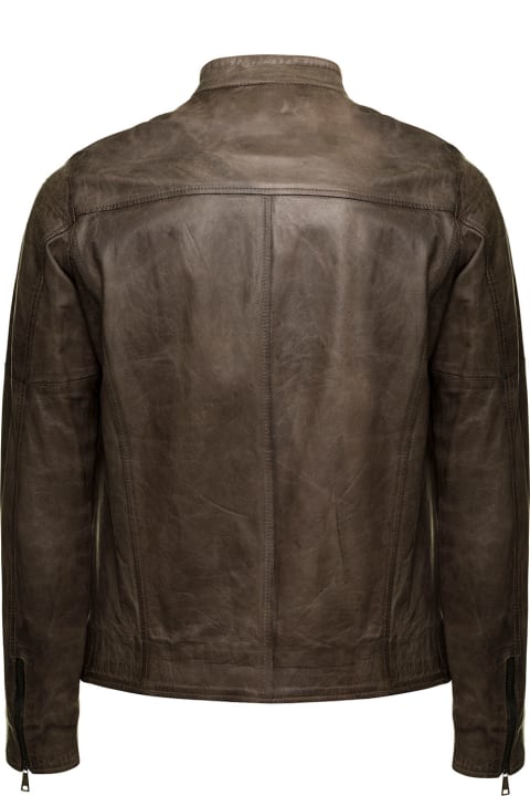 Supreme Men's Brown Vegetable Leather Jacket