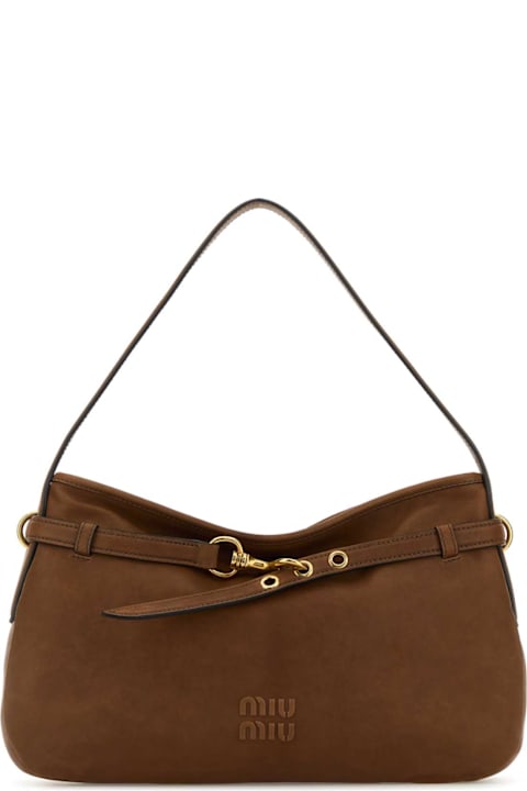 Miu Miu Bags for Women Miu Miu Brown Nappa Leather Aventure Shoulder Bag
