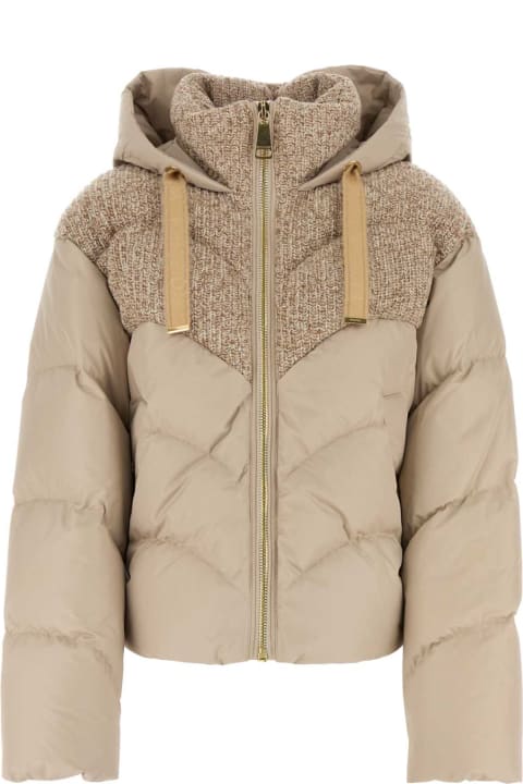 Khrisjoy Clothing for Women Khrisjoy Cappuccino Polyester Down Jacket