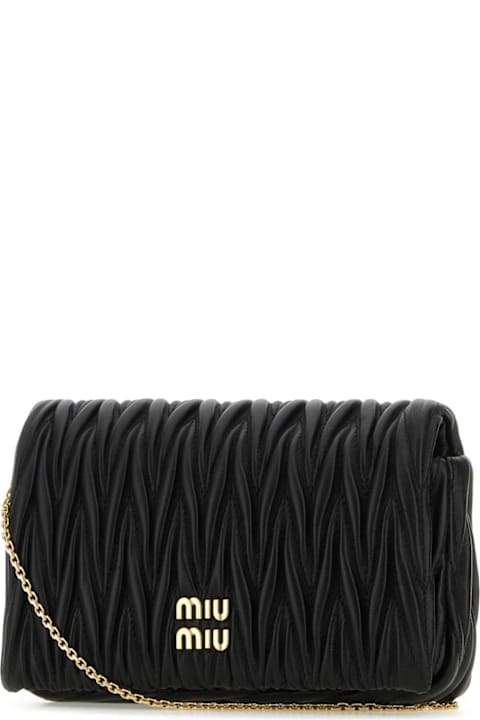 Clutches for Women Miu Miu Black Nappa Leather Mini Clutch