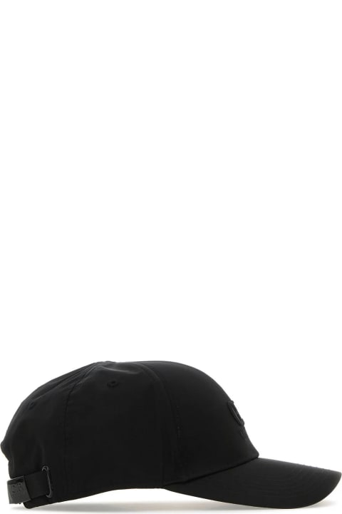 Hats for Men C.P. Company Black Nylon Baseball Cap