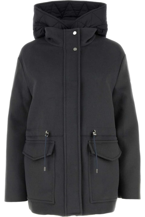 Moorer Coats & Jackets for Women Moorer Charcoal Wool Blend Coat