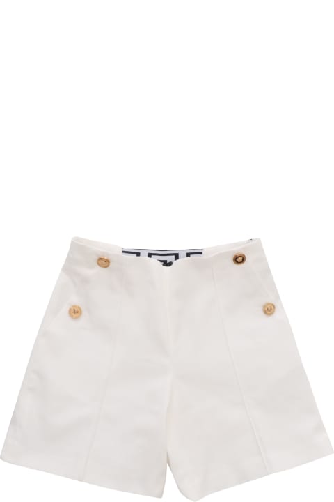 Versace for Kids Versace White High-waisted Shorts