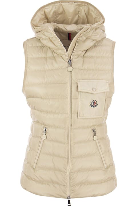 Logo Patch Zip-up Hooded Down Gilet