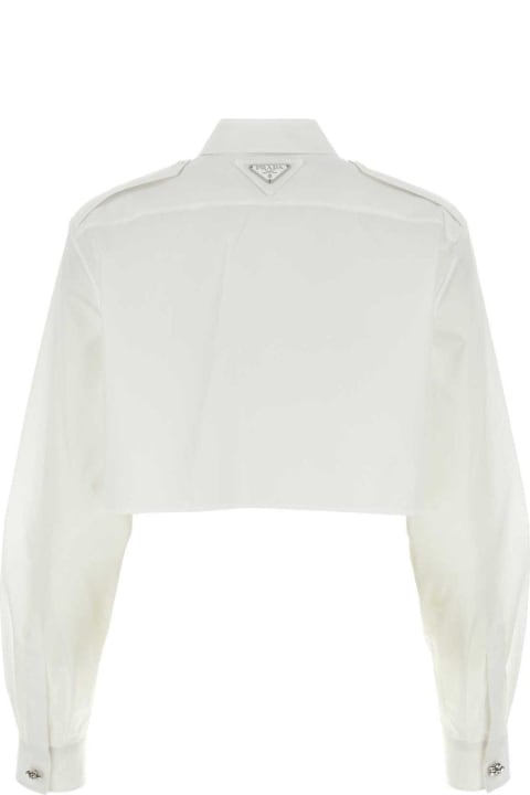 Topwear for Women Prada Button-up Cropped Shirt