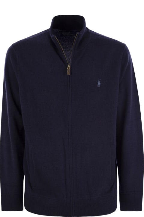 Polo Ralph Lauren for Men Polo Ralph Lauren Pony Embroidered Zipped Knit Cardigan