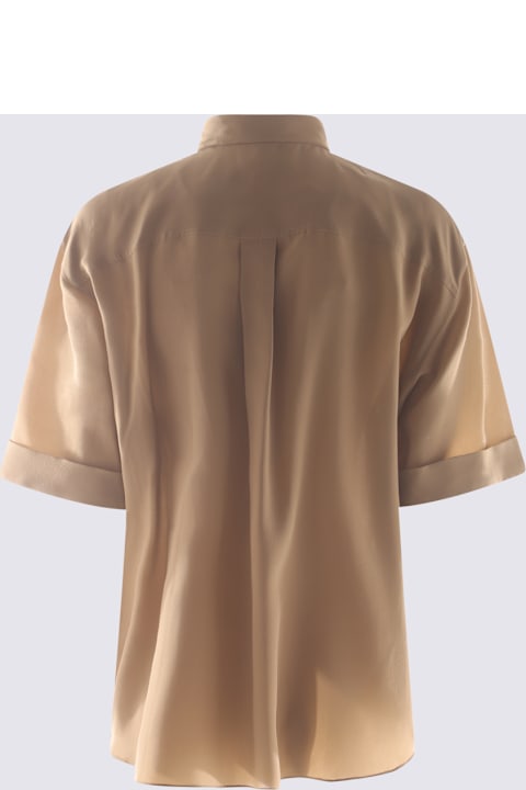 Brunello Cucinelli for Kids Brunello Cucinelli Beige Silk Shirt