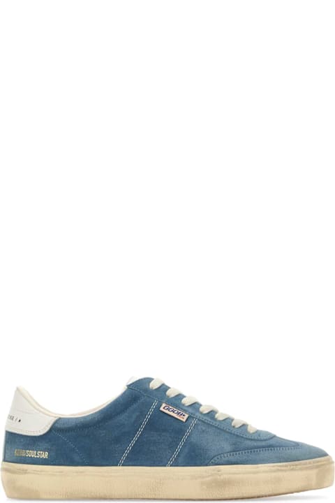 Golden Goose أحذية لـ القسم الرجالي Golden Goose Light Blue Suede Soul Star Sneakers