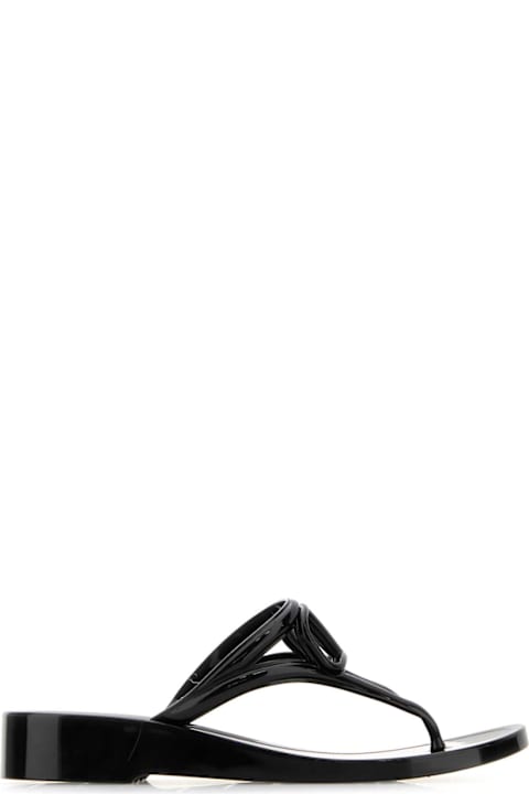 Shoes Sale for Women Valentino Garavani Black Rubber Thing Slippers