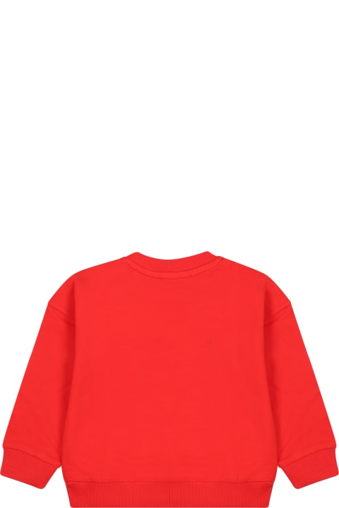 Sale for Baby Girls Moschino Red Sweatshirt For Babies With Teddy Bear