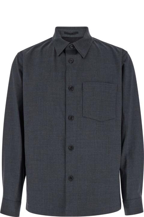 Theory Coats & Jackets for Men Theory Grey Overshirt With Patch Pocket In Wool Man