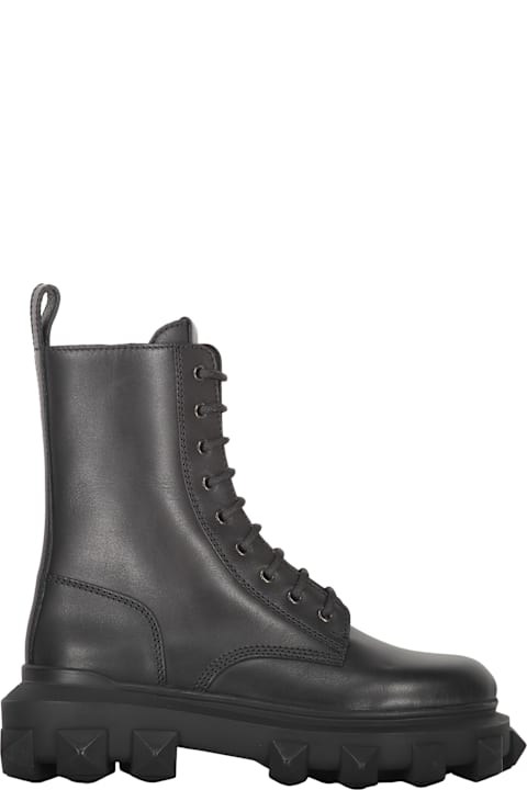 Sale for Men Valentino Garavani Leather Lace-up Boots