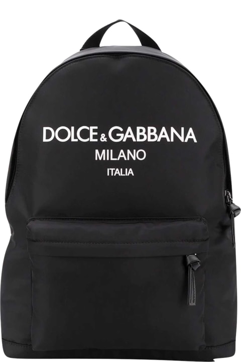 Black Backpack With Frontal Logo