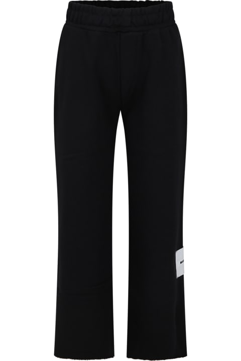 ボーイズ ボトムス MSGM Black Trousers For Boy With Logo