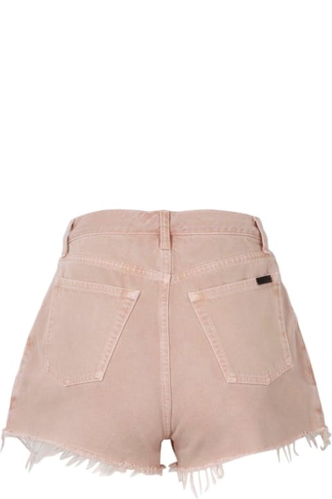 Saint Laurent Pants & Shorts for Women Saint Laurent Frayed Hem Denim Shorts