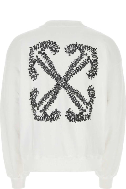 Fleeces & Tracksuits for Men Off-White Logo Embroidered Crewneck Sweatshirt