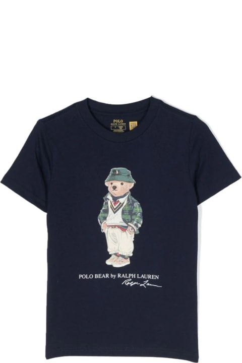 ウィメンズ新着アイテム Ralph Lauren Navy Blue Polo Bear Short Sleeve T-shirt