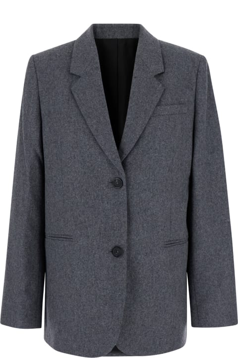 Coats & Jackets for Women Totême Grey Single-breasted Jacket With Notched Revers In Wool Blend Woman