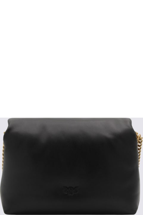 Pinko Shoulder Bags for Women Pinko Black Leather Love Bag Click Puff Shoulder Bag