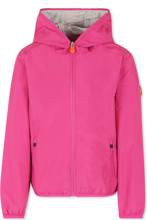 Homeware Save the Duck Fuchsia Windbreaker Jacket For Girl With Logo