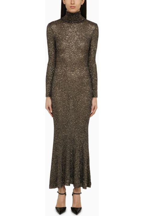 Fashion for Women Balenciaga Brown And Gold Dress With Sequins