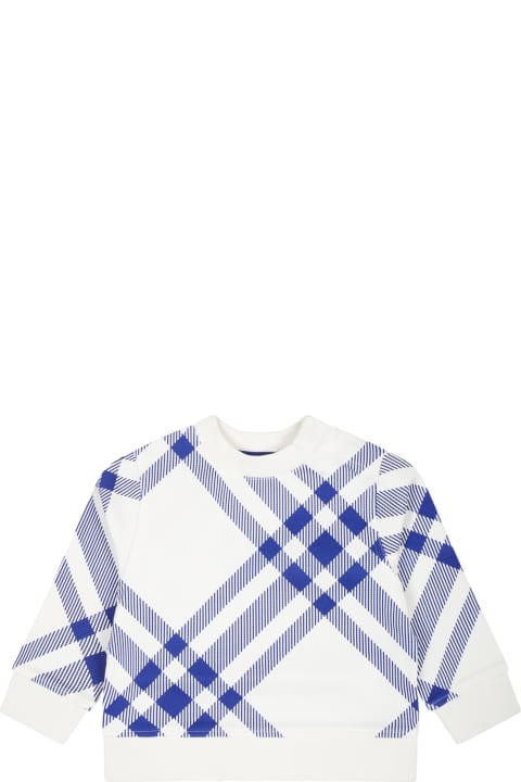 ベビーガールズ Burberryのニットウェア＆スウェットシャツ Burberry Sweatshirt For Boy With All Over Check